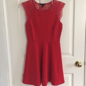 Red dress with lace back